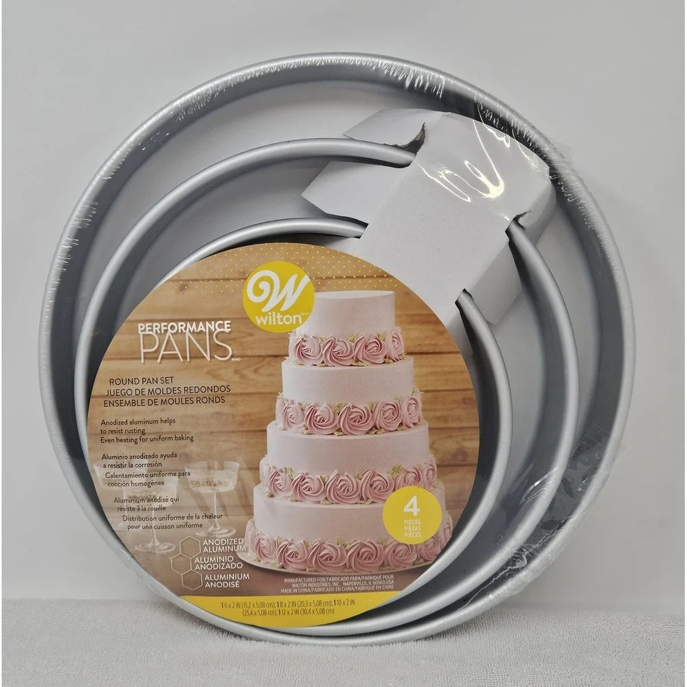 Wilton Performance Pans Aluminum 4-pc Round Cake Pan Set 6
